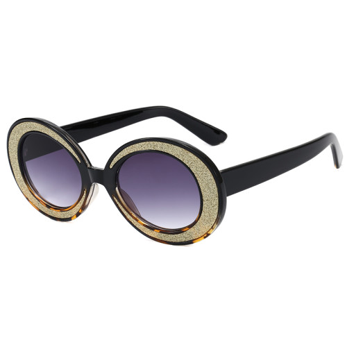 Oval Round Bling Fashion Sunglasses