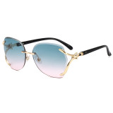 Women Rimless Butterfly Sunglasses