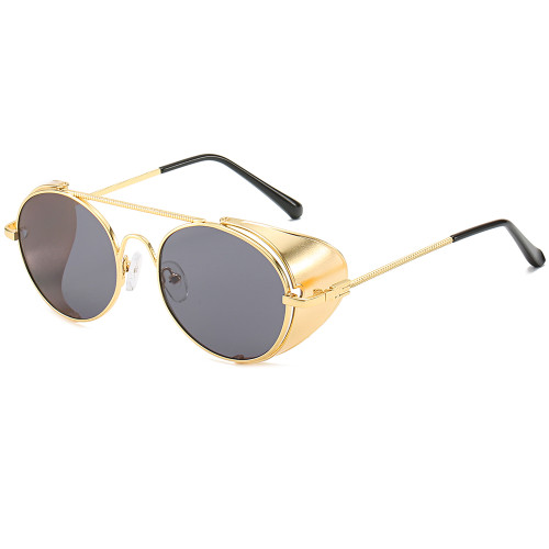 Vintage Goggles Side Shield Metal Steampunk Sunglasses