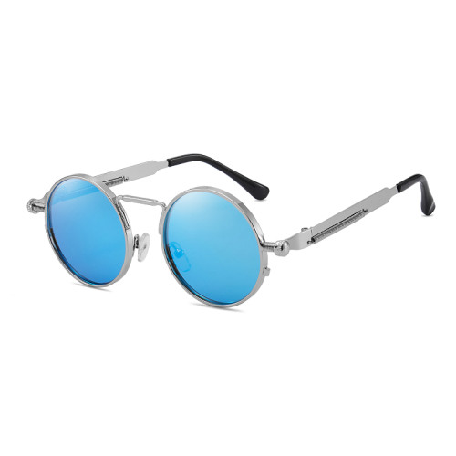 Retro Vintage Round Metal Steampunk Sunglasses