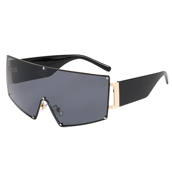 One Piece Lens Oversize Shield Sunglasses