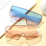 One Piece Lens Oversize Shield Sunglasses