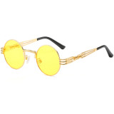 Retro Vintage Round Metal Steampunk Sunglasses