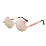 Gothic Round Metal Steampunk Sunglasses