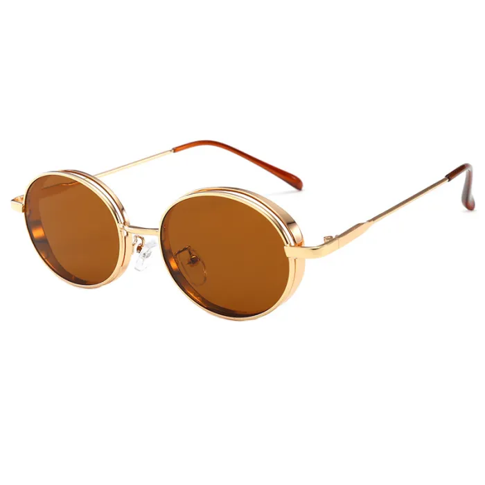 Retro Vintage Round Oval Metal Sunglasses