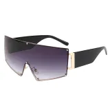 One Piece Lens Oversize Shield Sunglasses