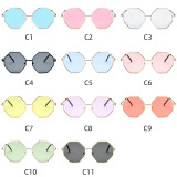 Tinted Lenses Hexagon Metal Sunglasses