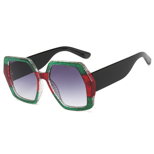 Contrast Color Shades Brand Designer Women Oversized Sunglasses