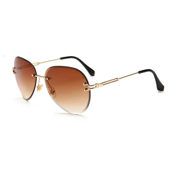 Fashion Sun glasses Women Female Lady Rimless Sunglasses