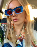 Fashion Rectangle Thick Frame Fashion Sunglasses