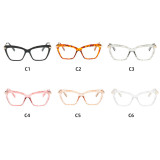 Diamond Cutting Surface Eyeglasses Frames Women Lady Clear Lens Glasses