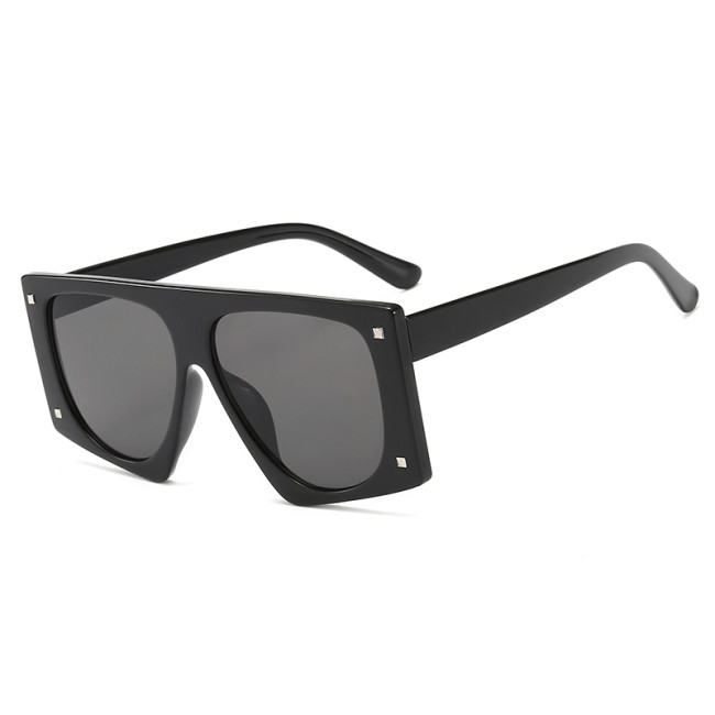 Black Shades Oversized Flat Top Sunglasses