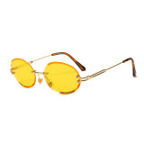 Vintage Sun glasses Men Women Oval Rimless Sunglasses
