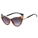 New Brand Designer Sun glasses Sexy Gem Pointed Cat Eye Sunglasses