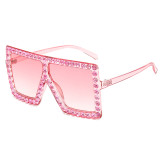 Oversize Square Diamond Rhinestones Sunglasses