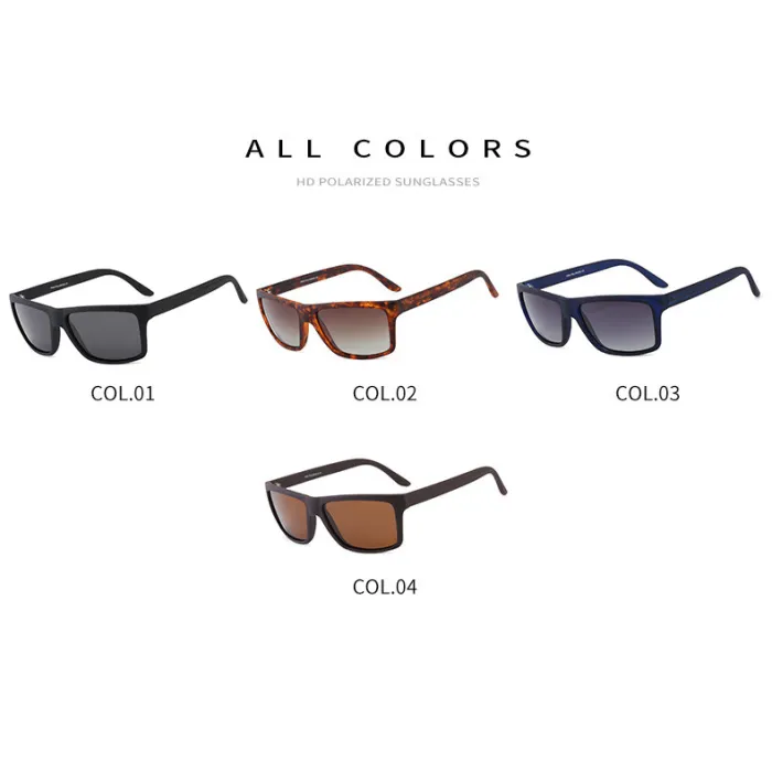 Rectangle TR90 Frame TAC 1.1 Lenses Polarized Outdoor Sunglasses