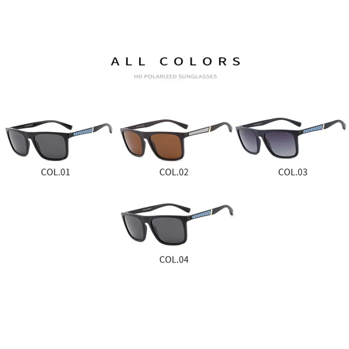 TR90 Frames TAC 1.1 Lenses Men's Flat Top Polarized Driving Sunglasses