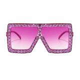 Oversize Square Diamond Rhinestones Sunglasses