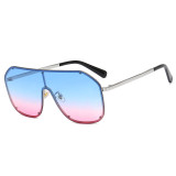 Fashion Mono Lens Sun glasses Men Women Oversized Shades Sunglasses