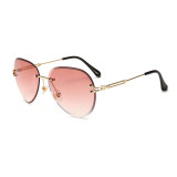 Fashion Sun glasses Women Female Lady Rimless Sunglasses