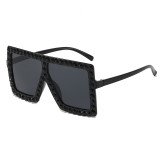 Oversize Square Diamond Rhinestones Sunglasses