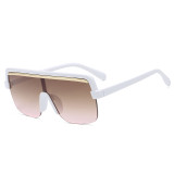 Mono Lens Sun glasses Vintage Half Frame Flat Top Sunglasses