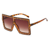 Oversize Square Diamond Rhinestones Sunglasses
