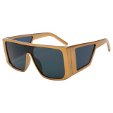 Fashion Flat Top Large Rectangle Frame Shades Oversized Sunglasses