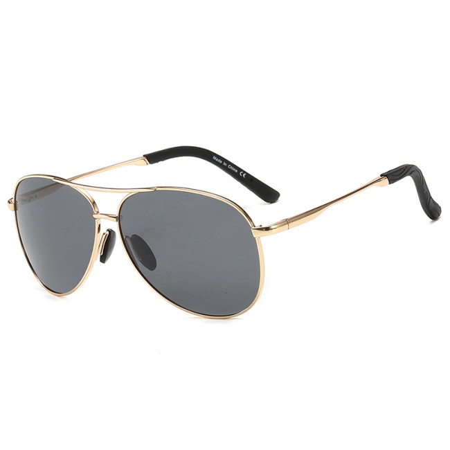 Classic Pilot Style Black Driving Shades Men's Polarized Sunglasses