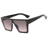 New Fashion Black Flat Top Square Sunglasses