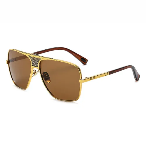 Classic Oversized Square Metal Mens Brand Designer Shades Sunglasses