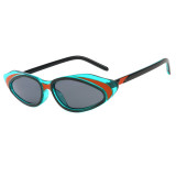 Colorful Frame Cateye Candy women sun glasses Plastic Leopard Small lens Fashion sunglasses