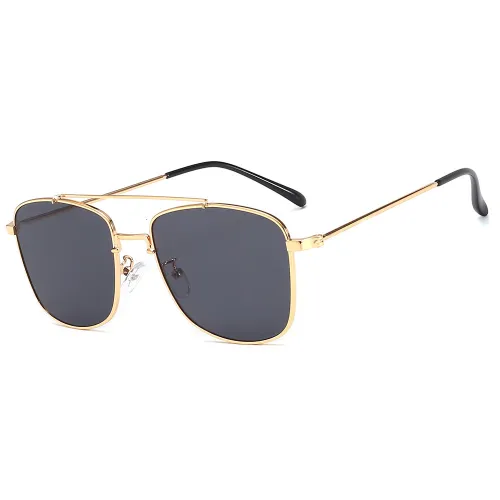 Brand Designer  Double Bridge Black Sunglasses