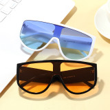 Oversized Flat Top Shield Sunglasses