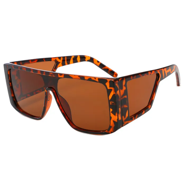 Fashion Flat Top Large Rectangle Frame Shades Oversized Sunglasses