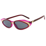 Colorful Frame Cateye Candy women sun glasses Plastic Leopard Small lens Fashion sunglasses