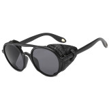 Fashion Leather decorated Steampunk Sunglasses