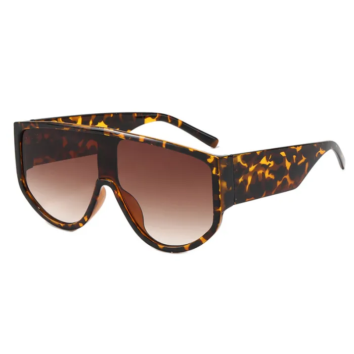 Oversized Flat Top Shield Sunglasses