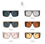 Fashion Flat Top Large Rectangle Frame Shades Oversized Sunglasses