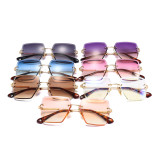 Fashion Women Sun glasses Female Square Rimless Sunglasses