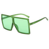 Light Green Leopard Oversized Square Sunglasses 20637C12