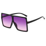 Black-Purple Oversized Square Sunglasses 20637C24