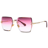 Fashion Women Sun glasses Female Square Rimless Sunglasses