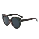Strips Color Cateye PC Frame Women Fashion Sunglasses