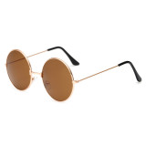 Fashion Mirrored Round Metal Sunglasses