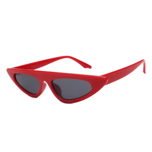 Fashion Women Shades Flat Top Small Cat Eye Sunglasses