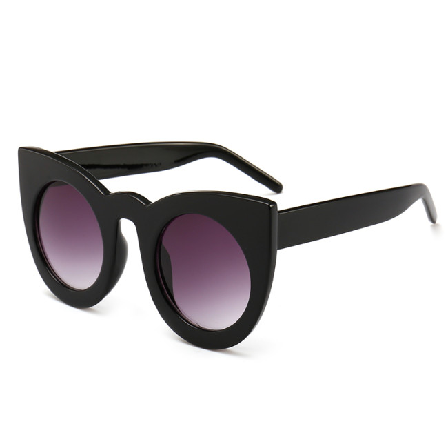 Round Cateye Fashion Brand Designer Women Sunglasses