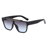 New Fashion Men Women  Mono Lens Flat Top Black Shades Sunglasses