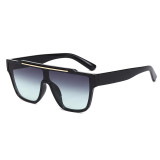 New Fashion Men Women  Mono Lens Flat Top Black Shades Sunglasses