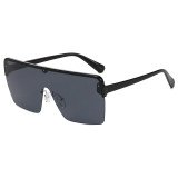 Fashion Oversized Half Frame Sun glasses Flat Top  UV400 Shades Sunglasses